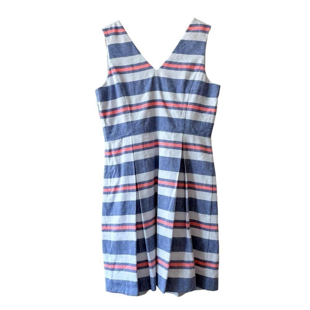 Vineyard Vines Blue and White Striped Sleeveless V‑Neck Dress - Picture 3 of 12
